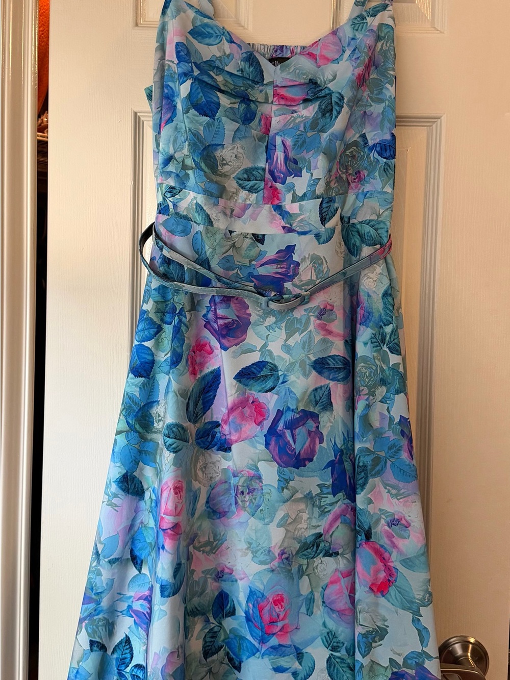 City Chic S/16 Floral Sundress in Blue, Pink and Teal